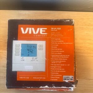 VIVE Comfort TP-P-725 Thermostat | Programmable | New In open box
